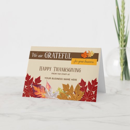 Custom Thanksgiving Business Greeting Cards