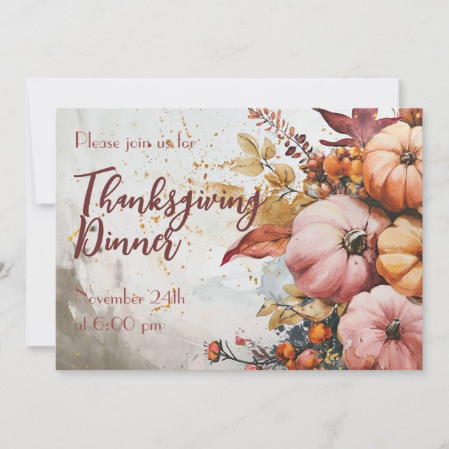 Custom Thanksgiving Dinner Invitation (Front)