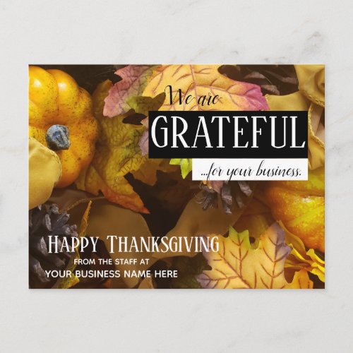 Custom Thanksgiving Greeting Customers Postcard