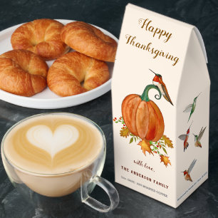 Custom Thanksgiving Hummingbirds and Pumpkins Roasted Coffee
