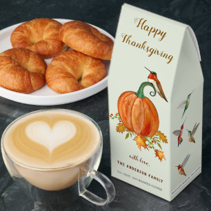 Custom Thanksgiving Hummingbirds and Pumpkins Roasted Coffee