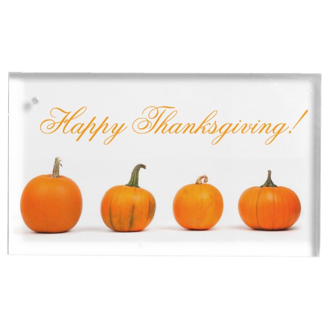 Custom Thanksgiving Place Card Holders Pumpkins (Front)