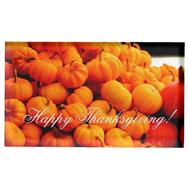 Custom Thanksgiving Place Card Holders Pumpkins (Front)