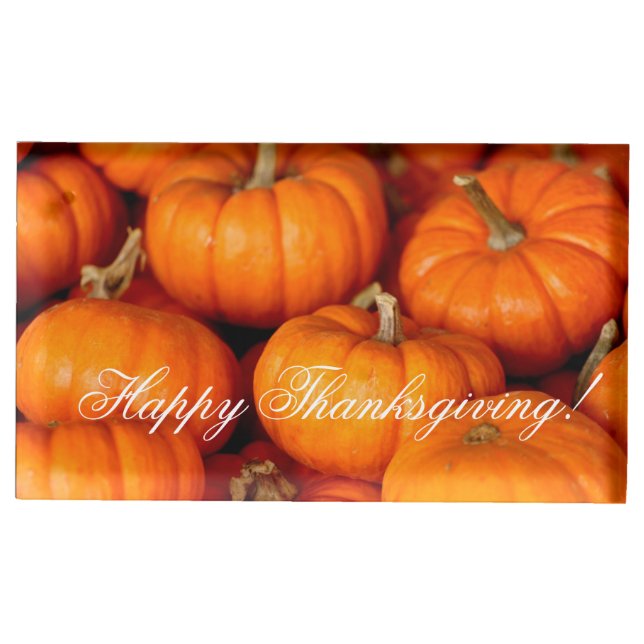 Custom Thanksgiving Place Card Holders Pumpkins (Front)