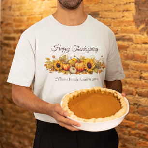 Custom Thanksgiving Pumpkin Fall Family Reunion T-Shirt