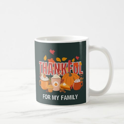 Custom Thanksgiving Pumpkin THANKFUL Family Coffee Mug