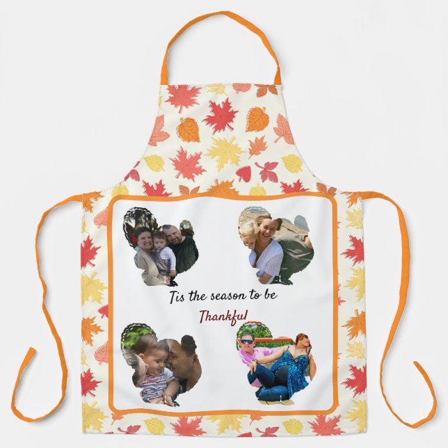 Custom thanksgiving turkey photo collage apron (Front)