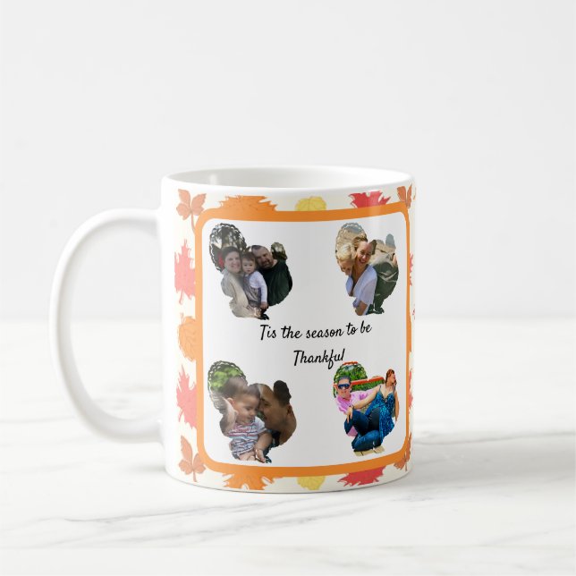Custom thanksgiving turkey photo collage coffee mug (Left)