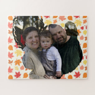 Custom thanksgiving turkey photo season to gobble jigsaw puzzle