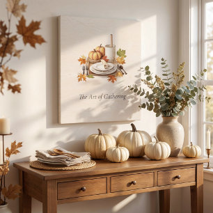 Custom The Art of Gathering Thanksgiving  Faux Canvas Print