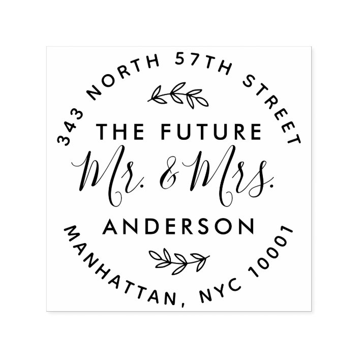 Custom The Future Mr Mrs Wedding Return Address Self Inking Future Mr Mrs Wedding Return Address