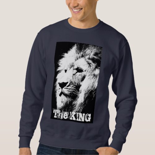 Custom The King Modern Pop Art Lion Head Mens Sweatshirt