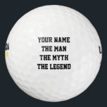 Custom The man the myth the legend golf balls<br><div class="desc">Custom The man the myth the legend golf balls. Personalized golf ball set with name or monogram. Customizable template with fun quote / saying. Funny gift idea for golfers and golfing fans. Create your own for sporty dad, father, uncle, grandpa, husband, son etc. Humorous birthday present for masculine men /...</div>