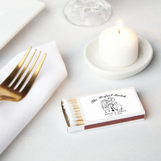 Custom The Perfect Match Couple Wedding Matchboxes