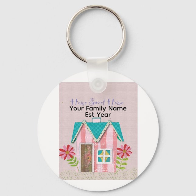 Custom The Signature Whimsy (Pink & Teal) Keychain (Front)