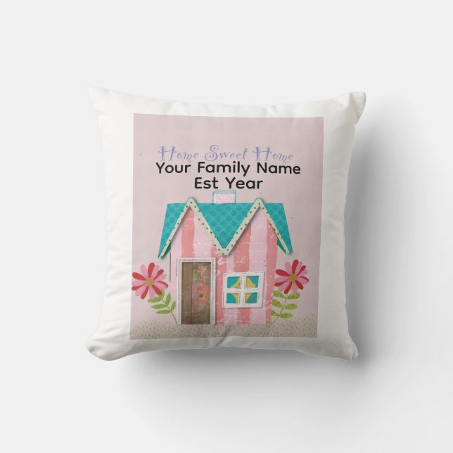 Custom The Signature Whimsy (Pink & Teal)  Throw Pillow (Front)