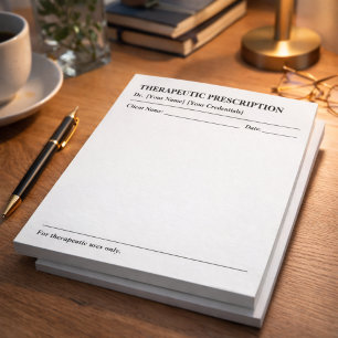 Custom Therapeutic Prescription Note Pad for Docto