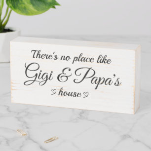 Custom There's No Place Like Grandma & Grandpa's Wooden Box Sign