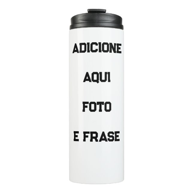 Custom Thermal Bottle: Photo, Phrase and Name Tumbler (Front)