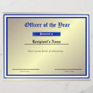 Custom Thin Blue Line Flag Certificate