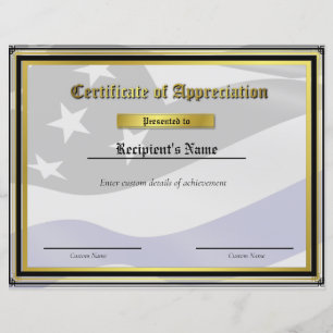 Custom Thin Blue Line Flag Certificate