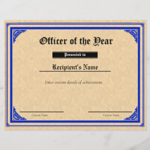 Custom Thin Blue Line Flag Certificate