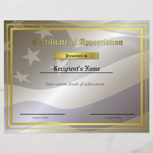 Custom Thin Blue Line Flag Certificate