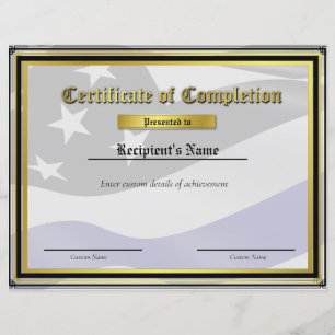 Custom Thin Blue Line Flag Certificate