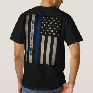 Custom Thin Blue Line Flag T-Shirt