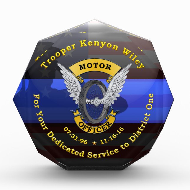 Custom Thin Blue Line Plaque (Front)