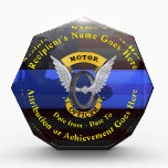 Custom Thin Blue Line Plaque Award<br><div class="desc">Using this template you can customize your own Thin Blue Line Plaque. You can get one of these Motor Officer plaques just the way you want it. If you need assistance making your plaque just contact us and let us know. These make great gifts and awards for anyone in law...</div>