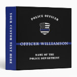 Custom Thin Blue Line Police Officer 3 Ring Binder
