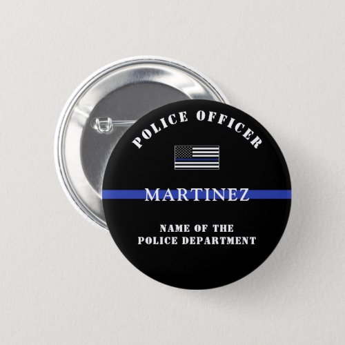 Custom Thin Blue Line Police Officer Appreciation Button