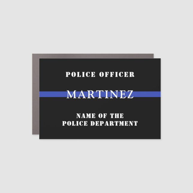 Custom Thin Blue Line Police Officer Appreciation Car Magnet (Front)