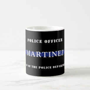Custom Thin Blue Line Police Officer Appreciation Coffee Mug