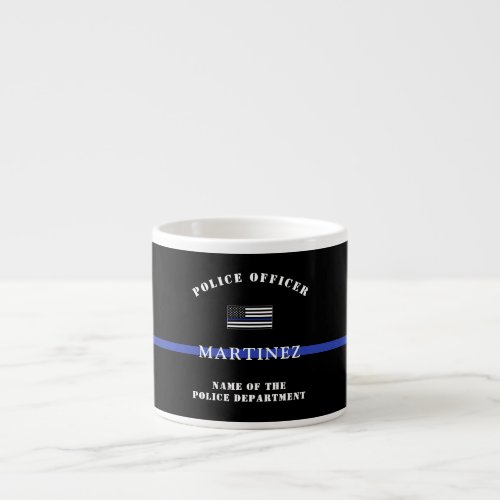 Custom Thin Blue Line Police Officer Appreciation Espresso Cup