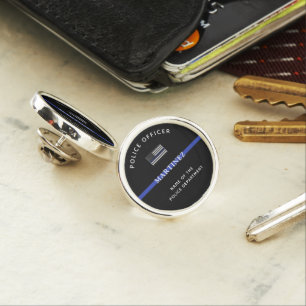 Custom Thin Blue Line Police Officer Appreciation Lapel Pin
