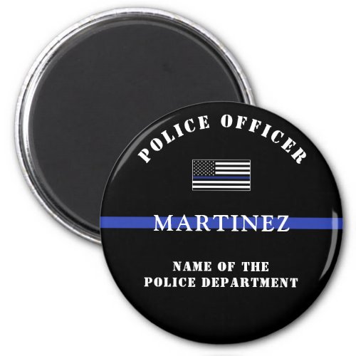 Custom Thin Blue Line Police Officer Appreciation Magnet