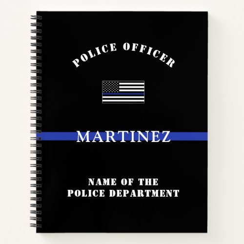 Custom Thin Blue Line Police Officer Flag Cop Notebook