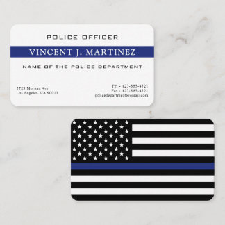 Custom Thin Blue Line Police Officer Police Dept Business Card