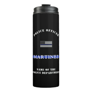 Custom Thin Blue Line Police Officer Thermal Tumbler