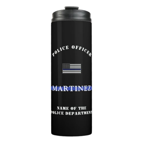 Custom Thin Blue Line Police Officer Thermal Tumbler