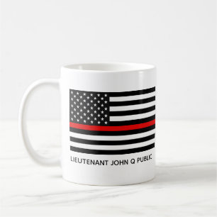 Custom Thin Red Line American Flag Coffee Mug