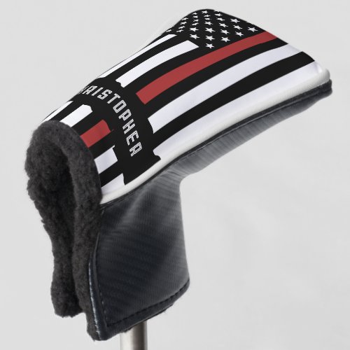 Custom Thin Red Line USA Flag Firefighter Golf Head Cover