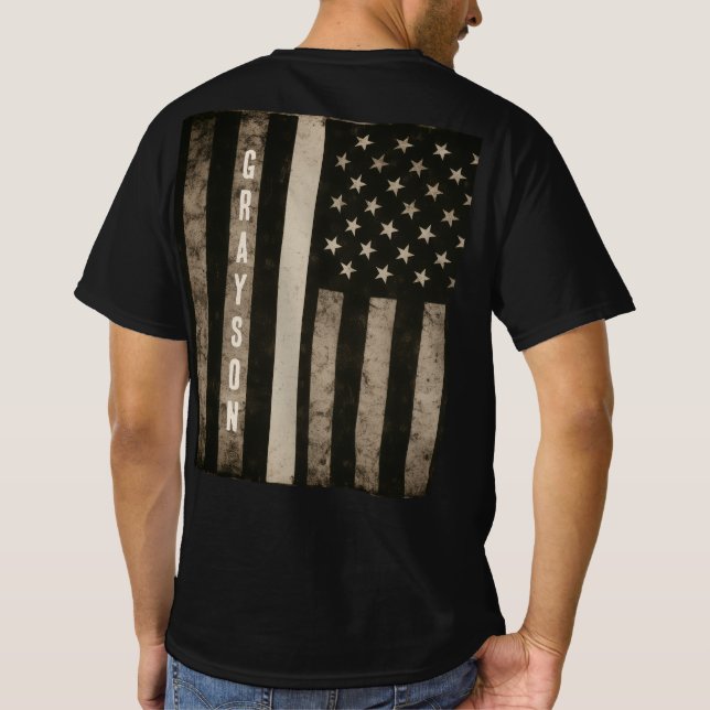 Custom Thin White Line EMS T-Shirt (Back)
