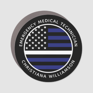 Custom Thin White Line USA Flag EMS EMT  Car Magnet