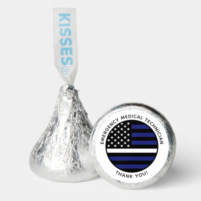 Custom Thin White Line USA Flag EMS EMT  Hershey®'s Kisses® (Front)
