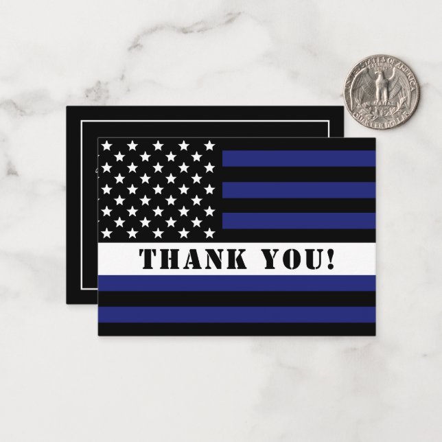 Custom Thin White Line USA Flag EMS EMT Note Card (Front/Back In Situ)