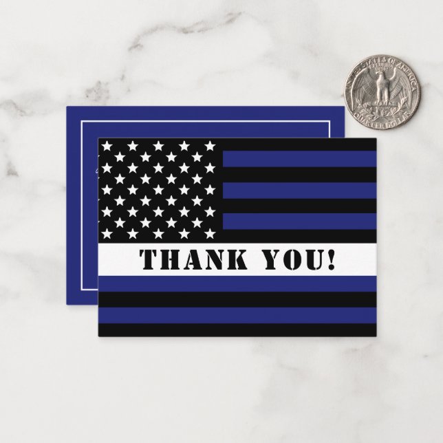 Custom Thin White Line USA Flag EMS EMT Note Card (Front/Back In Situ)