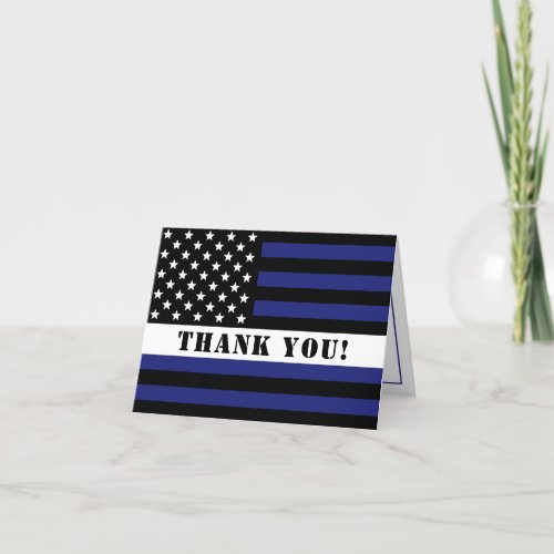 Custom Thin White Line USA Flag EMS EMT Thank You Card